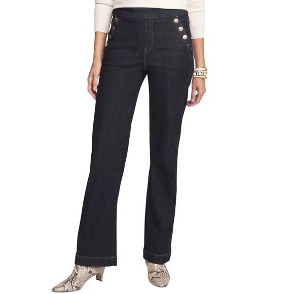 Chico's Pull On Wide Leg Jean Dark Blue 18 or XL or 3.5 - Picture 1 of 12